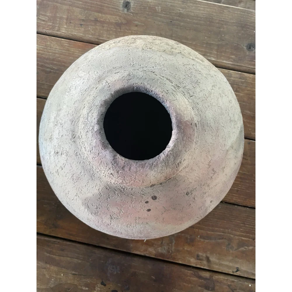 Studio Art Roku Pottery Large Round Vase, Signed—Vintage SW Earthy Pastels